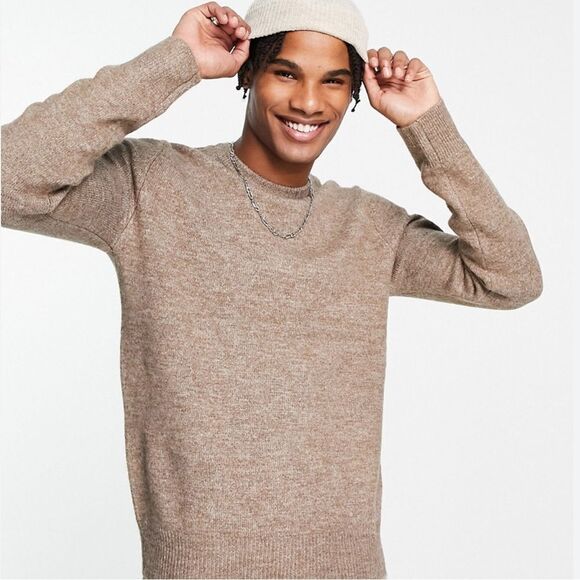 River Island Soft Touch Crew Neck‎ Sweater Stone (Light Brown) XL Nwt - Picture 4 of 6